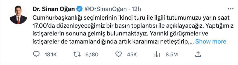 sinan ogan dan ikinci tur icin aciklama